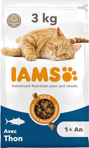 IAMS Advanced Nutrition - Croquettes Premium Chats Adultes - 100% Complètes et Equilibrées - Au thon - Sans OGM Colorants Arômes Artificiels - Sac refermable 3 kg - Image 4