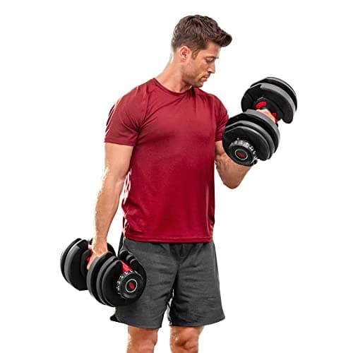 Bowflex 5.1S SelectTech 552i Adjustable Weight Bench & Compact Variable Load Dumbbell (Price for 1 Single Dumbbell Adjustable from 2 to 24 kg), Unisex Adult, Black/Grey/Red - Image 8