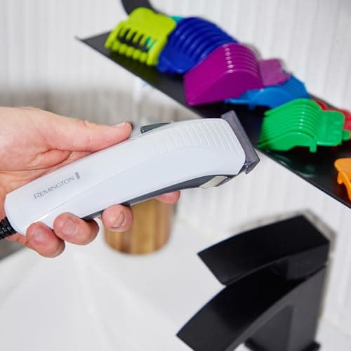 Remington Hair Clipper [Family Ideal] ColorCut (Easy Use, Self-Sharpening Stainless Steel Blades, AC, 11 Coloured Combs 1.5-25 mm, Comb, Scissors) HC5035 Trimmer - Image 5