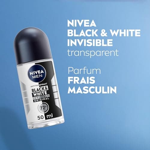NIVEA MEN Déodorant Bille Invisible For Black & White Power (1 x 50 ml), déodorant homme anti-traces blanches et jaunes, anti-transpirant aisselles protection 72 h - Image 6