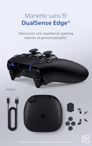 Playstation Sony, Manette DualSense Edge Officielle pour PS5, Sans Fil, Commandes Ultra-Personnalisables + Profils Interchangeables + Confort Amélioré, Boîte de Transport Incluse, Couleur : Noire - Image 3