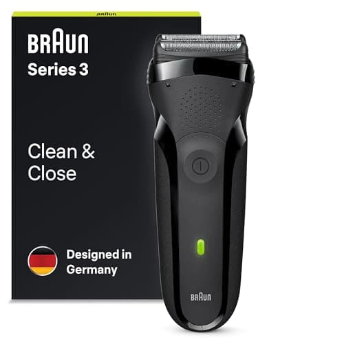 Braun Rasoir électrique série 3 pour hommes avec tondeuse à barbe de précision, prise britannique à 2 broches, 300, rasoir noir, évalué à un excellent rapport qualité-prix - Image 2