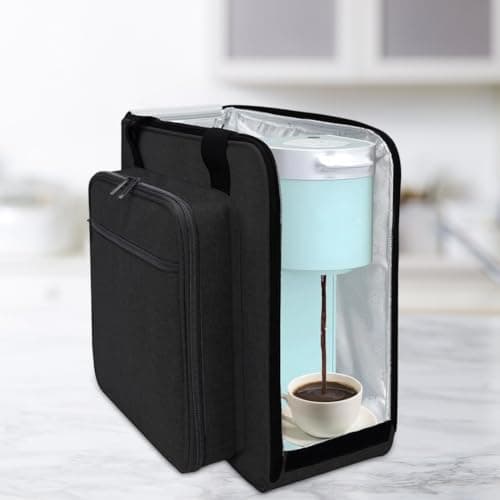 Sac de voyage pour machine à café, étui de transport à ouverture latérale pour machines à usage unique K-Mini, rangement rembourré pour accessoires, sac de voyage pour cafetières - Image 4