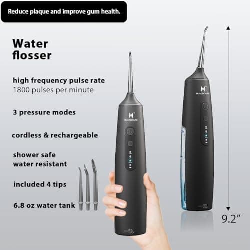 Oral Cleaning Kit 2-1 Oral Flosser and Electric Toothbrush, Toothbrush and Flosser for Cleaning Gums and Gum Health (Black) - Image 5