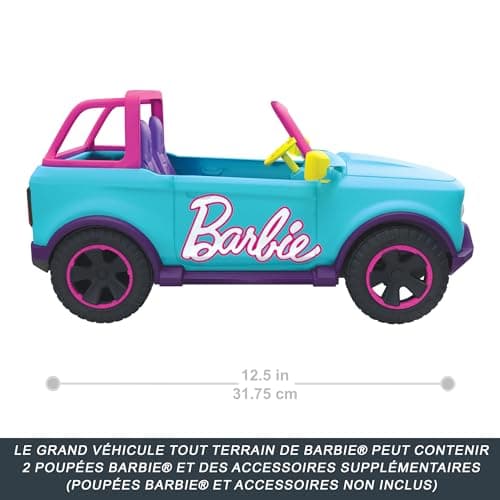 Hot Wheels Remote Control Car, Large Off-Road Barbie Vehicle Can Hold 2 Barbie Dolls, Stickers to Apply by Children to Customize Vehicle, HTP53 - Image 4
