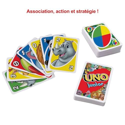 Mattel Games UNO Junior, Family Card Game for Children and Adults, Party Game for Family or Travel Games, 2-4 Players, Toy for 3 Years Old and Up Child, GKF04 - Image 4