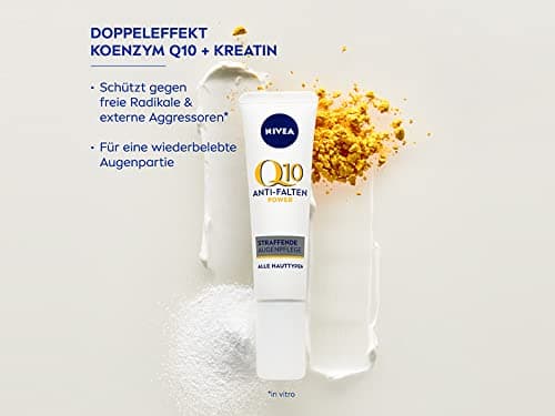 NIVEA Q10 Soin contour des yeux anti-rides et tonifiant (15 ml), crème pour les yeux contre les cernes, crème hydratante au Q10 et à la créatine pour la zone sensible du contour des yeux - Image 4