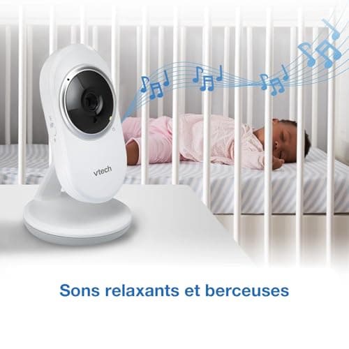 Vtech Baby Monitor with 2.4 Inch Screen, Night Vision, Two-Way Communication, Temperature Sensor, Sound Indicator, Range up to 300 m, Soothing and Lullabies Sounds, No Wi-Fi: VM320 - Image 5