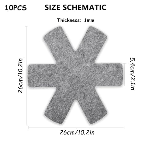 SNZ 10 x Felt Pan Protectors (26cm) - Non Slip Trivet for Tefal/WMF/Elo Pans - Kitchen Utensils to Protect Furniture and Prolong Pan Life - Image 3