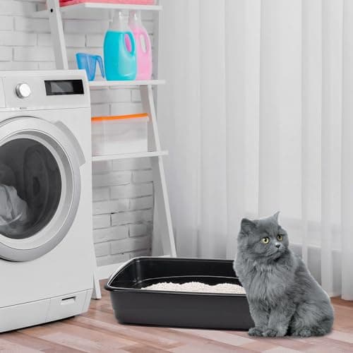 Ferplast Bac Litiere pour Chat, Maison de toilette pour Chat, Litière pour Animaux de Compagnie, avec Bords Hauts, 49,5 x 64,5 x H 14,5 cm, NIP 30 Grande Litière pour Chat, Noir - Image 5