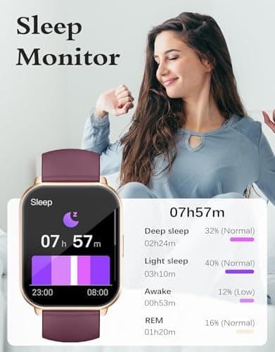 RUIMEN Women's Smart Watch Bluetooth Call Multiple Sports Modes Smart Notifications Menstrual Cycle Monitoring Music Control Personalized Watch Dial Purple - Image 8