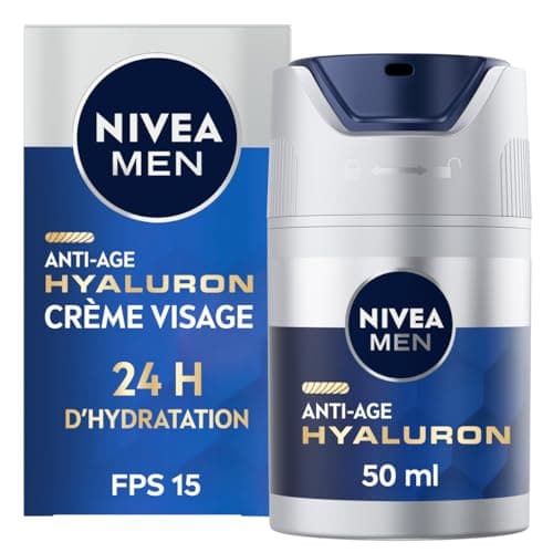 NIVEA MEN Crème de Jour DNAge (1 x 50 ml), Crème visage anti-âge avec Acide Hyaluronique et Créatine, Soin homme hydratant à la protection solaire FPS 15 - Image 2