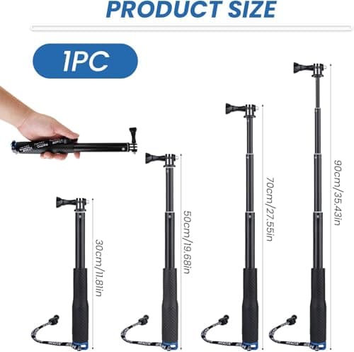 92 cm Waterproof Telescopic Selfie Stick for Other Action Cameras for GoPro Hero 13 12 11 10 9 8 Max DJI Osmo Pocket 3 Action 5 Pro 4 AKASO EK7000 V50X - Image 4