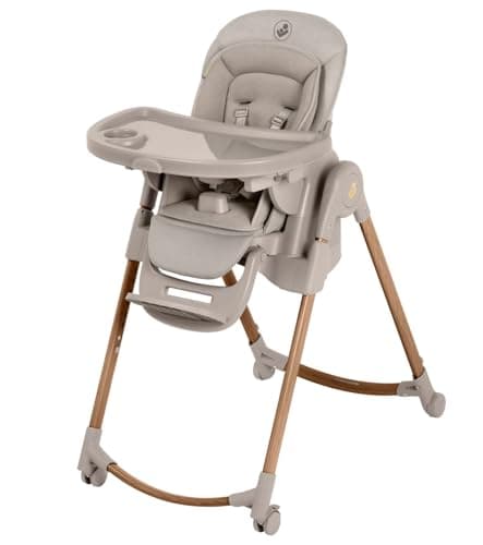 Maxi-Cosi Minla Plus 6-in-1 Scalable Highchair, 0-14 Years, Max. 60 kg, One-Handed Swivel Tray, 4 Wheels, 9 Heights, 5 Reclining Positions, Adjustable Children's High Chair - Image 2