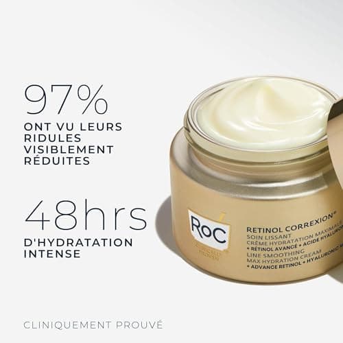 RoC Retinol Correxion Maximum Hydration Smoothing Care – Intensive Anti-Wrinkle Cream – Anti-Aging Hyaluronic Acid – 50 ml - Image 7
