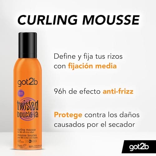 Schwarzkopf Got2B Hair Styling Mousse - Curl Definition - Anti-Frizz - Wavy to Curly - Aerosol Spray 250 ml - Image 6
