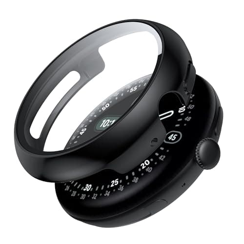 Google Pixel Watch 4 45mm Case with Screen Protector, Ultra-Thin Scratch Resistant Protective Case Compatible with Google Pixel Watch 4 - Black - Image 2