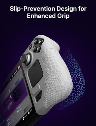 JSAUX GripArmor GP0016 Silicone Protective Case Compatible with Steam Deck, Steam Deck GripSkin, Silicone Sleeve Set (Left and Right) - Grey - Image 5