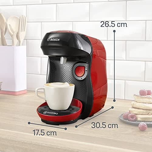 Bosch Tassimo Happy TAS1003 Capsule Coffee Maker Multi Drink Coffee Maker for Over 40 Drinks with Intellibrew Technology 1400 W Red - Image 3