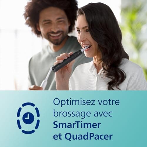 Philips Sonicare 3100, Brosse à dents électrique sonique, capteur de pression et minuterie, étui de voyage, noir, modèle HX3673/14 - Image 7