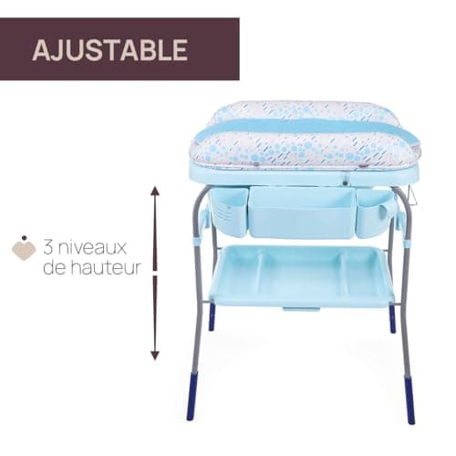 Chicco, Cuddle & Bubble Ergonomic Changing Tub with Mattress and Soft Reducer, Adjustable Height, Compact Closure, Parent Storage, Max 11kg, Ocean, Blue - Image 4