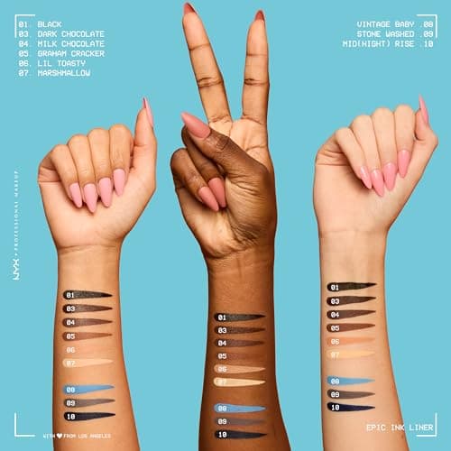 NYX Professional Makeup - Eyeliner Feutre - Waterproof - Tracé Précis - Couleur Intense Tenue Longue Durée - Embout Ultra-Précis - Formule Vegan - Epic Ink Liner - Teinte : Black (01) - Image 7