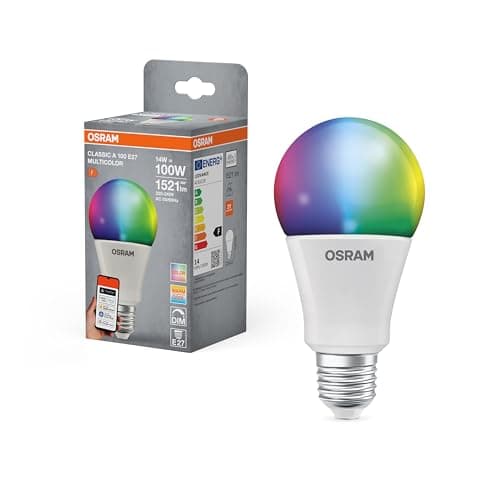 OSRAM SMART+ RGBW, lampe LED E27 avec Matter over Wifi, spécialement conçue pour ALEXA,remplace 100W, blanc chaud à blanc froid, 16 millions de couleurs RGB, pack de 1,non compatible avec appli SMART+ - Image 4