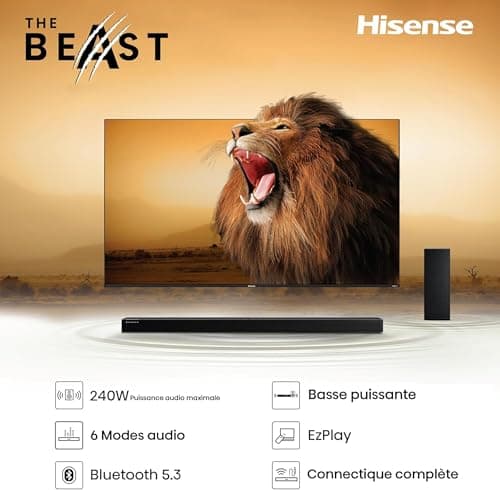 Hisense Barre de Son 2.1 CH 240W H210 - DTS Virtual X, Caisson de Basse sans Fil, HDMI Arc, Bluetooth, Noir - Image 5