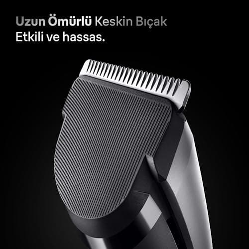 Braun Tondeuse à cheveux professionnelle série 7, pour homme, 5 outils de coiffage, 17 longueurs, lame tranchante à vie, autonomie de 50 minutes, sans fil, lavable, HC7590 – Gris - Image 5