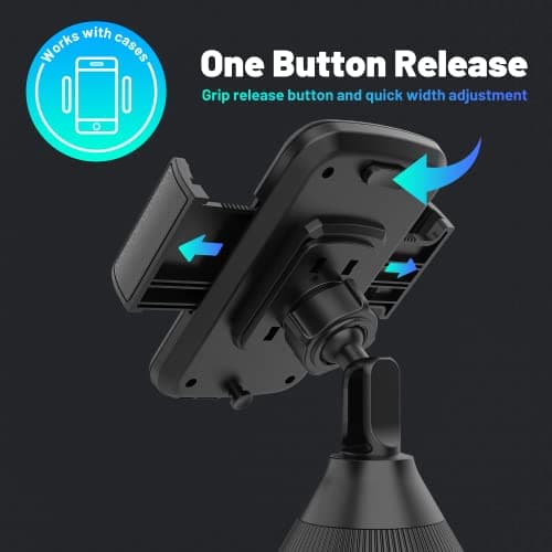 SEEKONE Universal Car Mobile Phone Holder Cup Holder for Smartphone, Suitable for All Smartphones with a Size Between 5.5 and 10 cm - Image 5