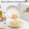 YASHE 20cm Non Stick Frying Pan with Granite Coating for Eggs, Pancakes and Bacon, Induction Friendly, Easy to Clean, PFOA Free with Anti-Calorie Handle - Image 3