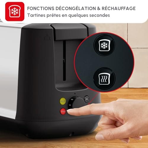 Moulinex Toaster 2 long slots, variable width, 7 browning levels, Stop function, Eco mode, Defrost, Reheat, Crumb tray, Subito Select Inox, LS342D10 - Image 7