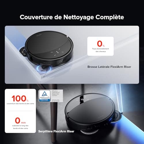 roborock Saros 10R Robot Aspirateur, Brosse et Serpillère Relevables et Extensibles, Triple Système Anti-Enchevêtrement, Station Multifonctionnelle 4.0, Évitement Avancé des Obstacles, 7,98cm Mince - Image 6