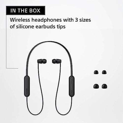 Sony WI C100 Écouteurs Intra-Auriculaires sans Fil Bluetooth avec Microphone intégré Noir Taille S (Reconditionné) - Image 8