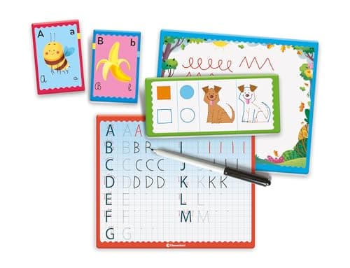 Clementoni | Writing Games for Kids Ages 4-6 | Educational Game with 26 Alphabet Cards and 6 Rewritable Slate | Upper and Lower Case Letters Learning | Pregraphic Activities - Image 3