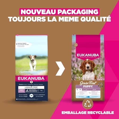 Eukanuba Premium Grain Free Dry Food Puppies Small and Medium Breeds - Rich in Ocean Fish - Hypoallergenic - DHA, Calcium - 12kg - Image 3