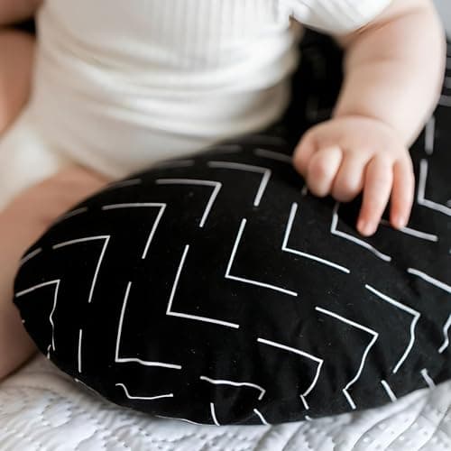 Taie d'oreiller d'allaitement en Forme de U avec Un Design Facile à Nettoyer pour Les Nouvelles Mamans, Cette Housse de Coussin d'allaitement Offre Une Surface Douce à (Noir Géométrique) - Image 4