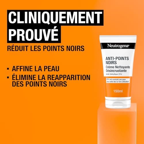 Neutrogena – Crème Nettoyante Désincrustante Anti-Points Noirs (tube de 150 ml) – Nettoyant pour le visage à l'acide salicylique (2%) - Image 5