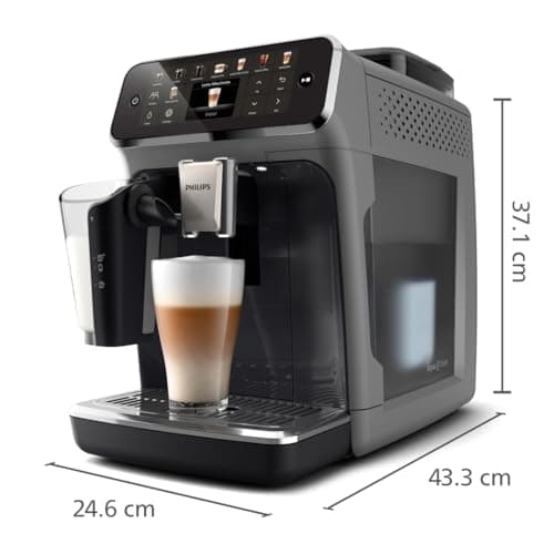 Philips Expresso broyeur Série 5500 – 20 Boissons Chaudes et Glacées, Carafe LatteGo facile à nettoyer, SilentBrew, QuickStart, Machine à café à grain Noir/Argent (EP5546/70) - Image 4