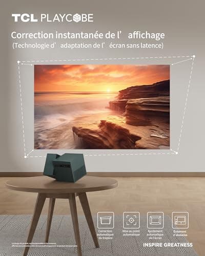 TCL PlayCube 4K Video Projector – [GTV/Netflix/Disney] Mini Portable Projector, 750 Lumens ISO, Wi-Fi and Bluetooth, AutoFocus, Keystone, 360° Adjustable, for Home Theater, Indoor, Outdoor, Gaming - Image 6