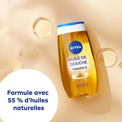 NIVEA Huile de Douche nourrissante (1 x 200 ml), Gel douche soin nourrissant Vitamine E et huiles naturelles, Gel lavant corps, sensation de peau nourrie & rayonnante de santé, tous types de peau - Image 5