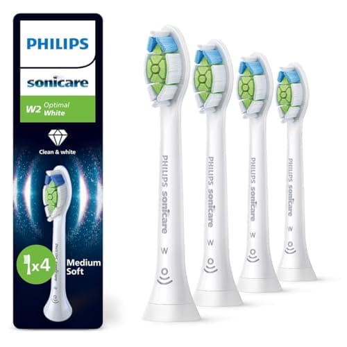 Philips Sonicare W2 Optimal White - Têtes de brosse à dents de rechange d'origine, blanc, lot de 4, HX6064/87 - Image 3