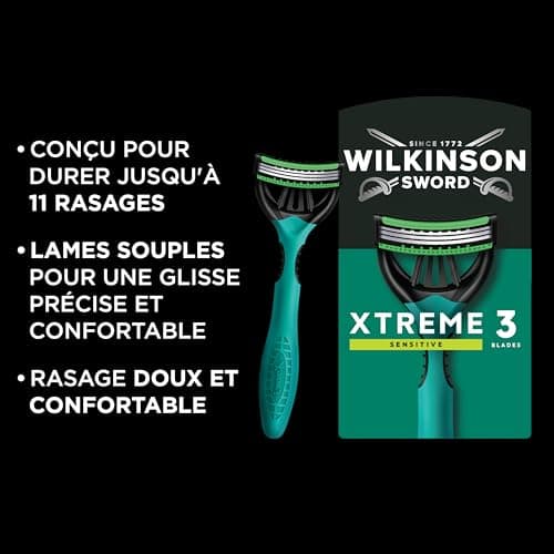 Wilkinson Sword Xtreme 3 Sensitive Disposable Razor for Men, Ideal for Men's Toiletry Bags, Perfect for Daily Shaving, Pack of 24 - Image 4
