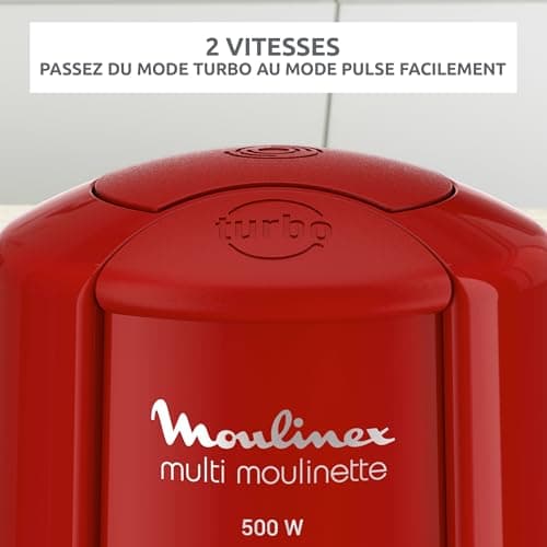 Moulinex 500W 500 ml Electric Chopper Reel Mincer Mincer Chopper Mincer Chopper Chopper Chopper Mincer Chopper Mincer Chopper Mincer Chopper Mincer Mixed 6 Blades 2 Speed Easy to Use Dishwasher Safe Red AT714G3 - Image 5