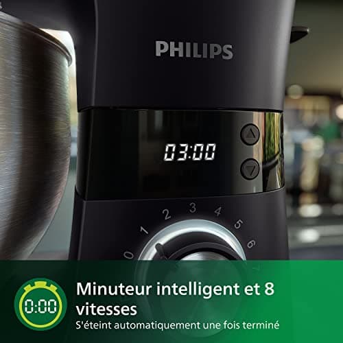 Philips 7000 Series Food Processor - 5.5 Litre, 1000 Watts, 8 Speed, ProKnead Technology, Recipes, Smart LED Timer, Kneading Hook, Whisk and Mixer (HR7962/01) - Image 6