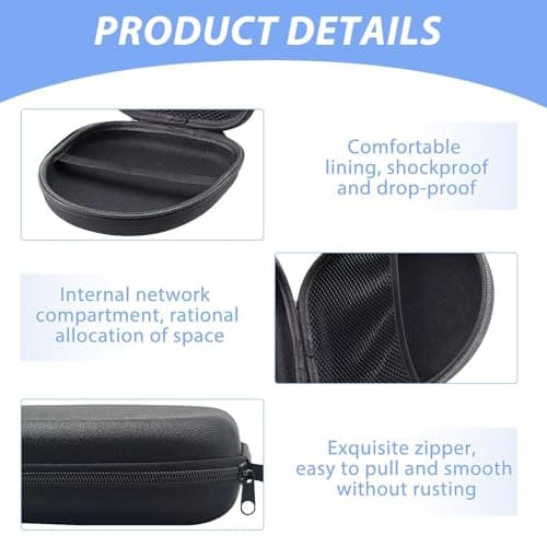 Headphone Case, Heavy Duty Headphone Carrying Case Compatible with Sony MDR-XFB950BT, MDRZX310, MDRZX330, COWIN E7, Bose QC25, Grado SR80, Heavy Duty Nylon, Black, Universal Size - Image 6