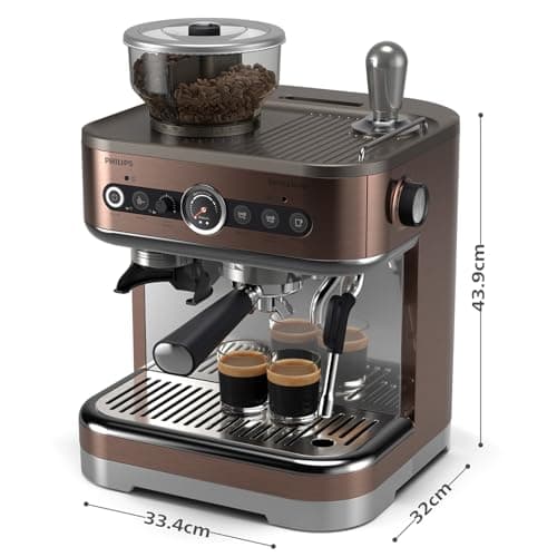 Philips Barista Brew Semi-Automatic Espresso Machine – Single, Double & Americano, 280g Double Bean Tray, Intuitive Guide, Calibrated Tamping, Cappuccino Metal Grain Coffee Maker (PSA3228/41) - Image 7
