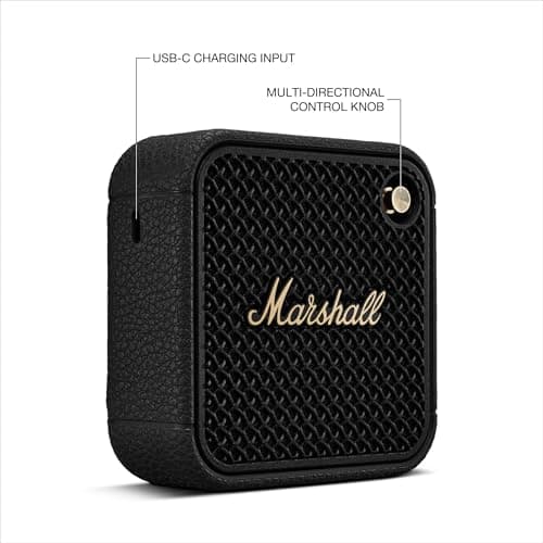 Marshall Willen II Haut-parleurs Bluetooth sans Fil 17 Heures de Lecture IP67 étanche Charge Rapide - Noir et Laiton - Image 9