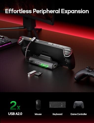 JSAUX 5 in 1 Docking Station Compatible with Steam Deck/OLED/ROG Ally X/Legion go/MSI Claw, Steam Deck Dock, Dock with HDMI 4K@120Hz, 100Mbps Ethernet, Dual USB A 2.0 and USB C Port - Image 7