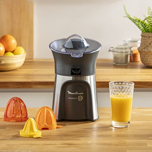 Moulinex PC603D10 Vitapress Direct Serve 3 Cones-Citrus Press Metallic Grey/Black 100W - Image 4